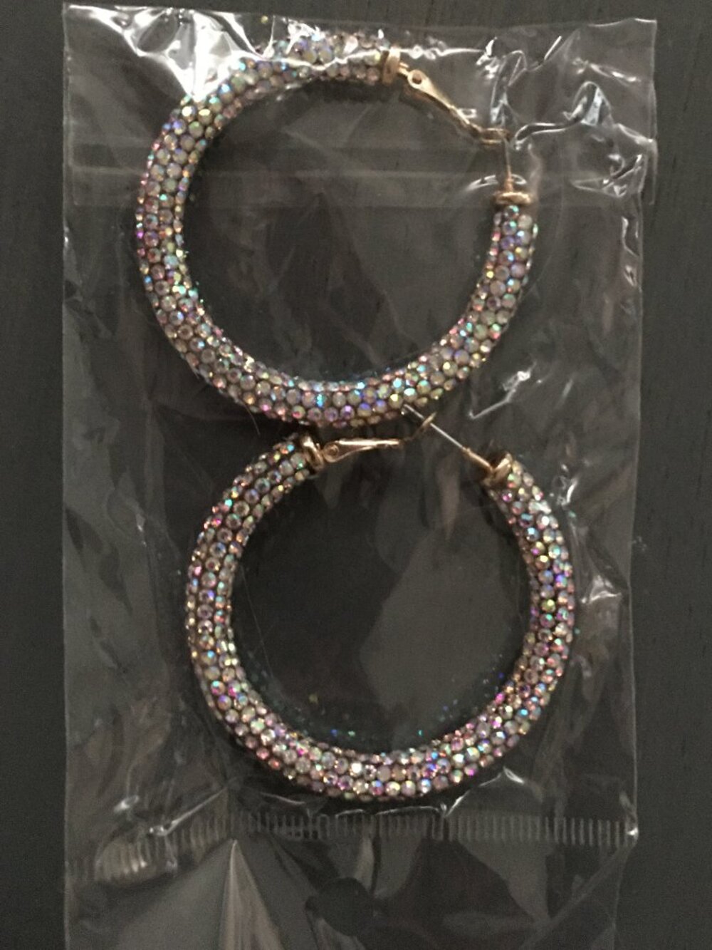 Shimmering Rhinestone Hoop Earrings